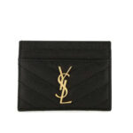 Ví YSL Card Holder with Gold Logo Vàng Màu Đen sang trọng