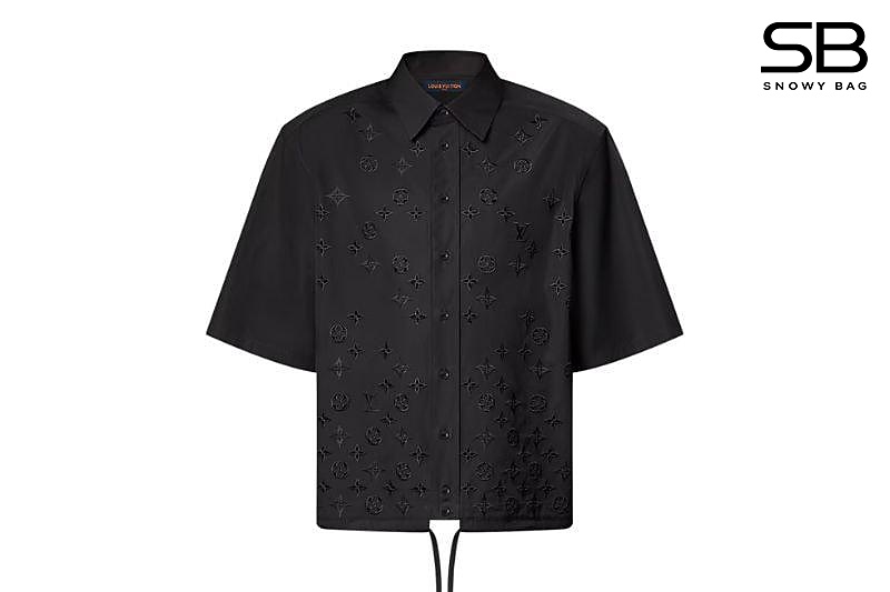 Áo Sơ Mi LV Monogram Flowers Embroidered Short-Sleeved Shirt sang trọng