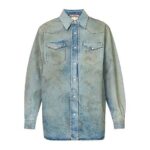 Áo Acne Studios Karty Distressed Relaxed-Fit Denim Shirt thời trang cá tính