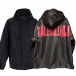 Áo Balenciaga Men’s Black Tape Nylon Bomber Đen sang trọng và thời thượng.