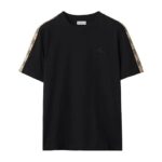 Áo Burberry Check Trim Cotton T-Shirt Black thời trang sang trọng