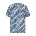 Áo Dior Oblique T-Shirt Blue Cotton Terry Jersey Xanh Dương thời trang cao cấp