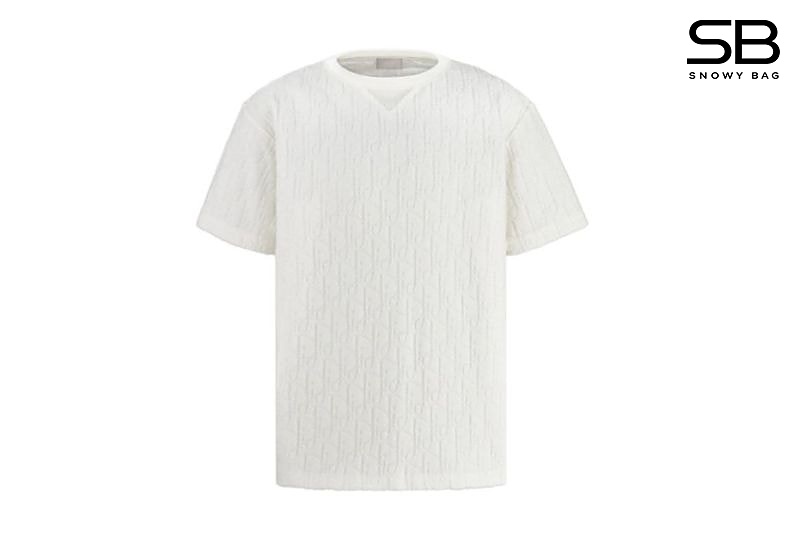 Áo Dior Oblique T-Shirt Off White Cotton Terry màu trắng sang trọng
