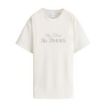 Áo Dior T-Shirt with Embroidery White “No Dior No Dietrich” Trắng Kem sang trọng