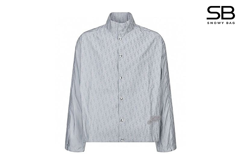 Áo Dior x Lewis Hamilton Oversized Dior Oblique Reflector Nylon Gray Xám thời trang đẳng cấp