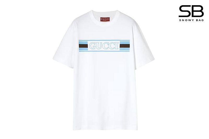 Áo Gucci Cotton Jersey T-Shirt White Print White Trắng thời trang cao cấp
