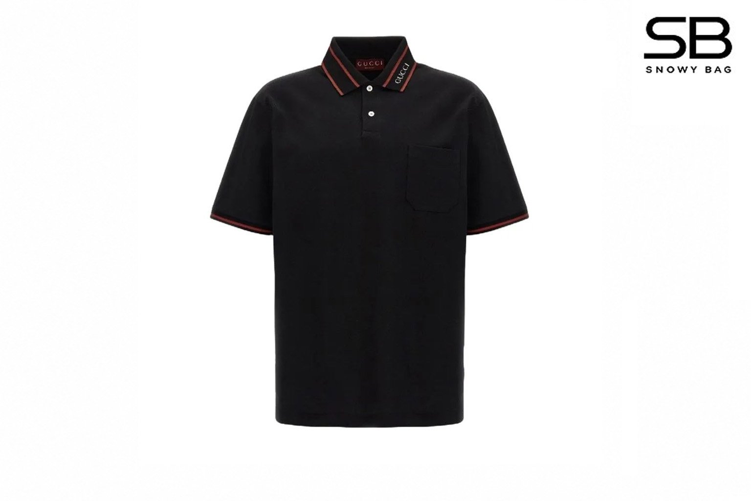 Áo Gucci Polo Logo Collar Printed Màu Đen chính hãng sang trọng