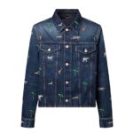 Áo Khoác LV Animal Embroidered Denim Jacket Họa Tiết Động Vật đẹp mắt