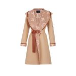 Áo Khoác LV Double Face Hooded Wrap Coat Giant Monogram Màu Nâu Camel sang trọng