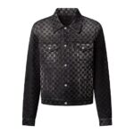 Áo Khoác LV Flocked Damier Denim Trucker Jacket Đen sang trọng và phong cách