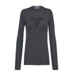 Áo Len Prada Logo-Intarsia Wool Jumper Grey Màu Xám sang trọng và tinh tế