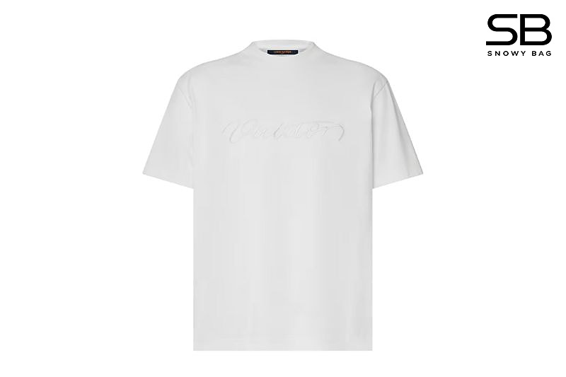Áo LV Embellished Signature Short-Sleeved T-Shirt Màu Trắng sang trọng
