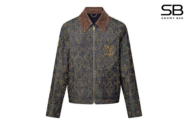 Áo LV Embroidered Denim Workwear Jacket thời trang cao cấp