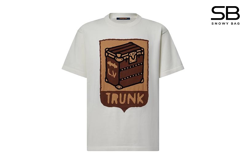 Áo LV Graphic Short-Sleeved Crewneck White Trunk Màu Trắng sang trọng