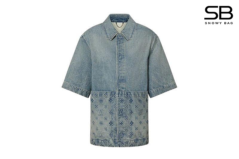 Áo LV Short-Sleeved Denim Workwear Shirt Ngắn Tay thời trang cao cấp