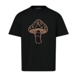 Áo LV Short-Sleeved Intarsia Crewneck Black Mushroom 1AJBUV Đen sang trọng
