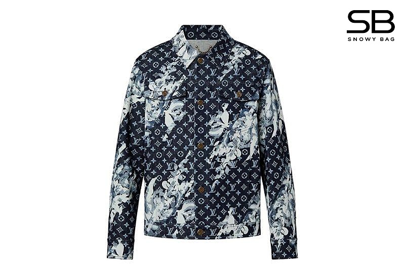 Áo LV × Virgil Abloh Tapestry Monogram Denim Jacket Blue thời thượng