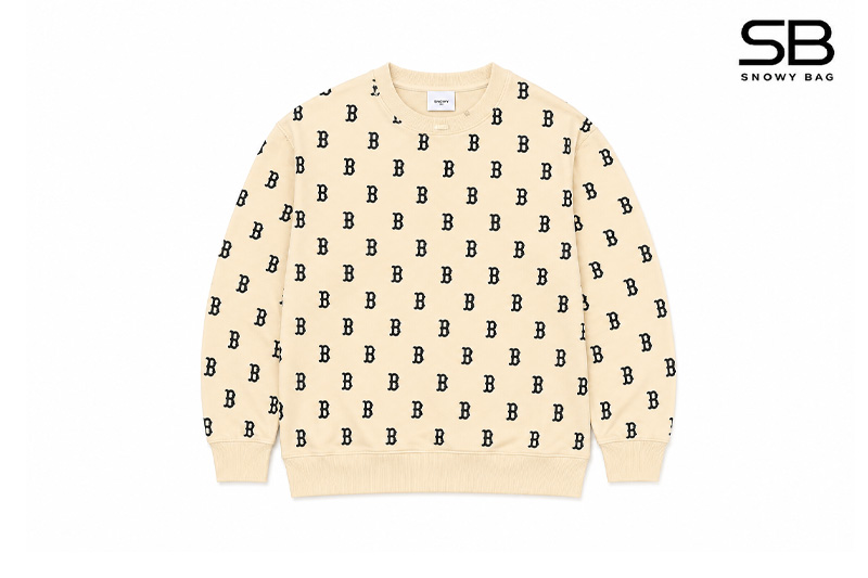 Áo MLB Sweater Boston Trắng kiểu dáng thời trang, phong cách trẻ trung