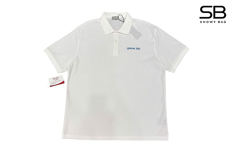 Áo Polo Dior White With Christian Dior Embroidery Màu Trắng sang trọng