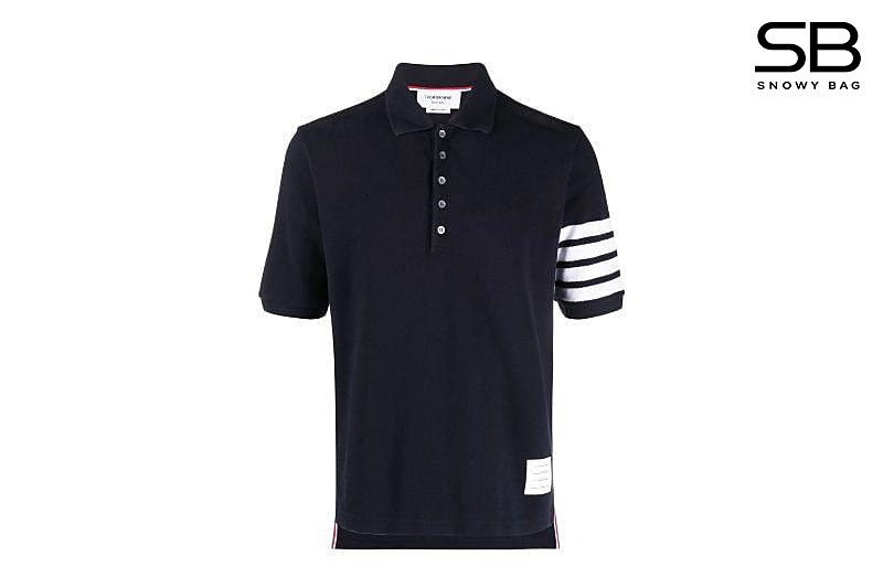 Áo Polo Thom Browne Xanh Navy 4 Sọc Trắng thời trang nam