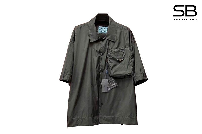 Áo Prada Re Nylon Cargo Pocket Shirt Black Màu Đen sang trọng và đẳng cấp