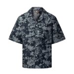 Áo Sơ Mi LV Jacquard Denim Short-Sleeved Indigo Shirt thời trang đẳng cấp