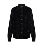 Áo Sơ Mi LV Long-Sleeved LV Blason Embellished Corduroy Shirt sang trọng