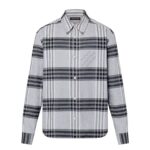 Áo Sơ Mi LV Long-Sleeved Shirt In Cotton Flannel Xám sang trọng