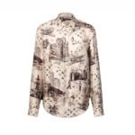 Áo Sơ Mi LV Monogram Toile de Jouy Silk Shirt cao cấp