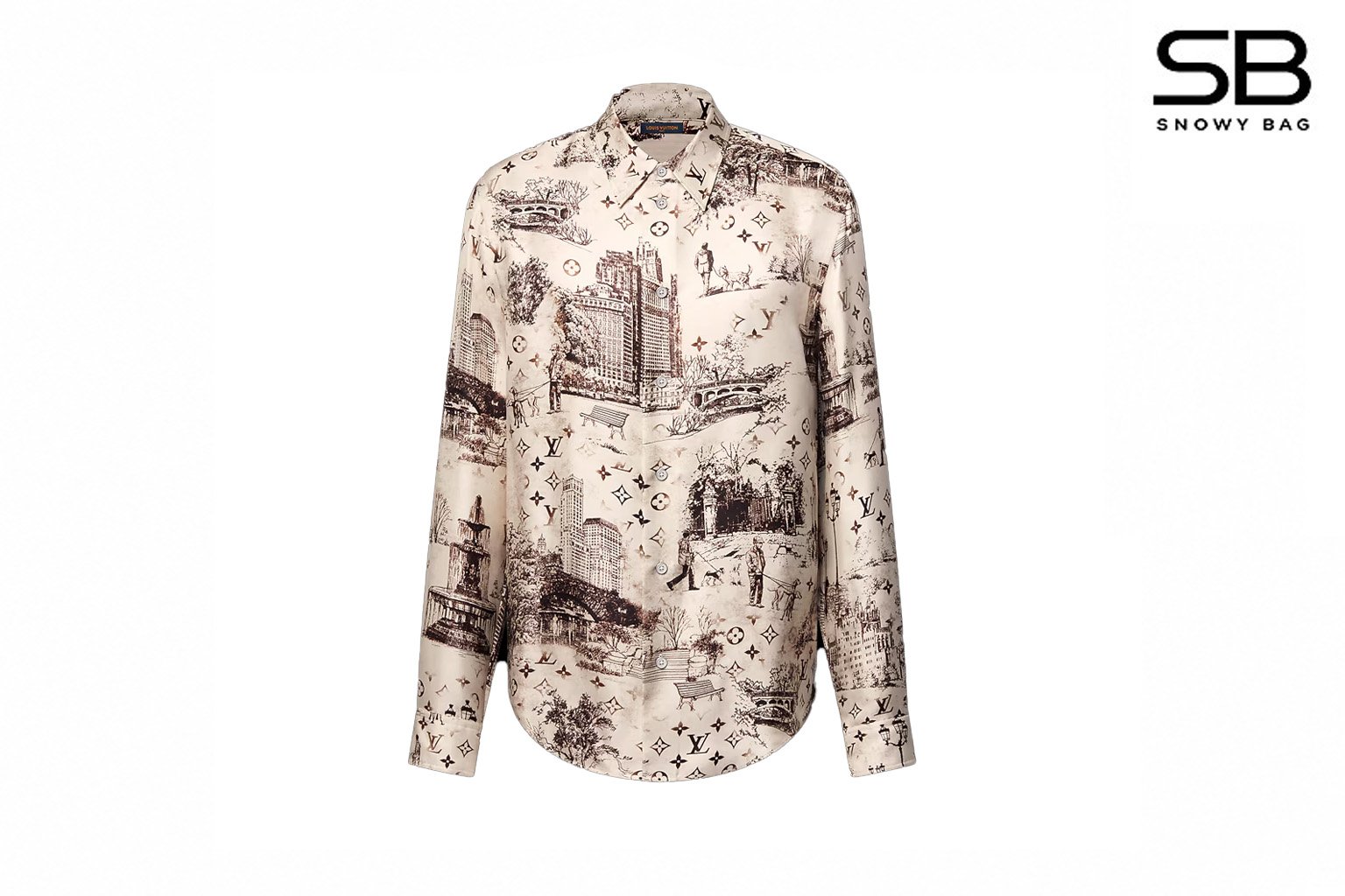 Áo Sơ Mi LV Monogram Toile de Jouy Silk Shirt cao cấp
