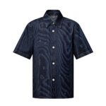 Áo Sơ Mi LV Short Sleeved Denim Shirt Xanh Dương Indigo thời thượng