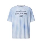 Áo Thun Acne Studios Logo T-Shirt Stockholm 1996 Dusty Blue Xanh thời trang