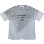 Áo Thun Acne Studios Logo T-Shirt Stockholm 1996 màu xám pale grey