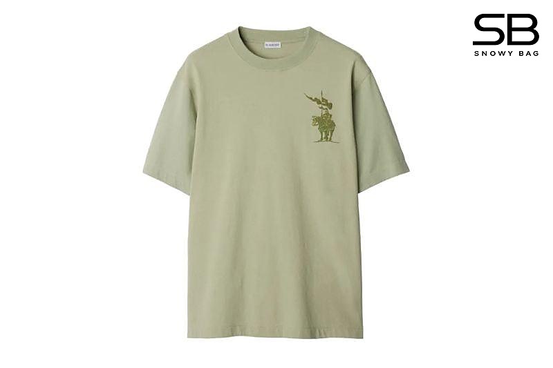 Áo Thun Burberry Knight Logo Graphic EKD T-Shirt Sage Green Xanh sang trọng