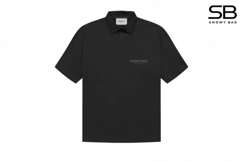 Áo Thun Có Cổ Fear of God Essentials Weathered Black Đen sang trọng