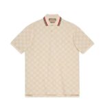 Áo Thun Gucci Cotton Piquet Polo With GG Ivory Màu Kem sang trọng