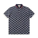 Áo Thun Gucci GG Cotton Jersey Jacquard Polo Shirt Màu Xanh, phong cách thời trang sang trọng