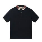 Áo Thun Gucci Polo With Web And Feline Head Black Đen sang trọng