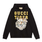 Áo Thun Gucci Tiger Hoodie Đen với thiết kế độc đáo và phong cách