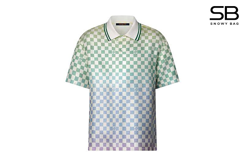 Áo Thun LV Damier Gradient Printed Silk Polo 1AGTPT sang trọng