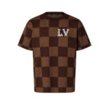Áo Thun LV Damier Pop T-Shirt Sienna Brown Màu Nâu sang trọng