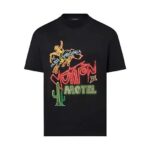 Áo Thun LV Graphic Embellished Cotton T-Shirt Paris Virginia Black Đen sang trọng