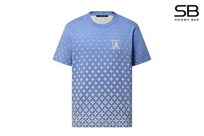 Áo Thun LV Knitted Cotton T-Shirt Blue Màu Xanh Dương thời trang cao cấp