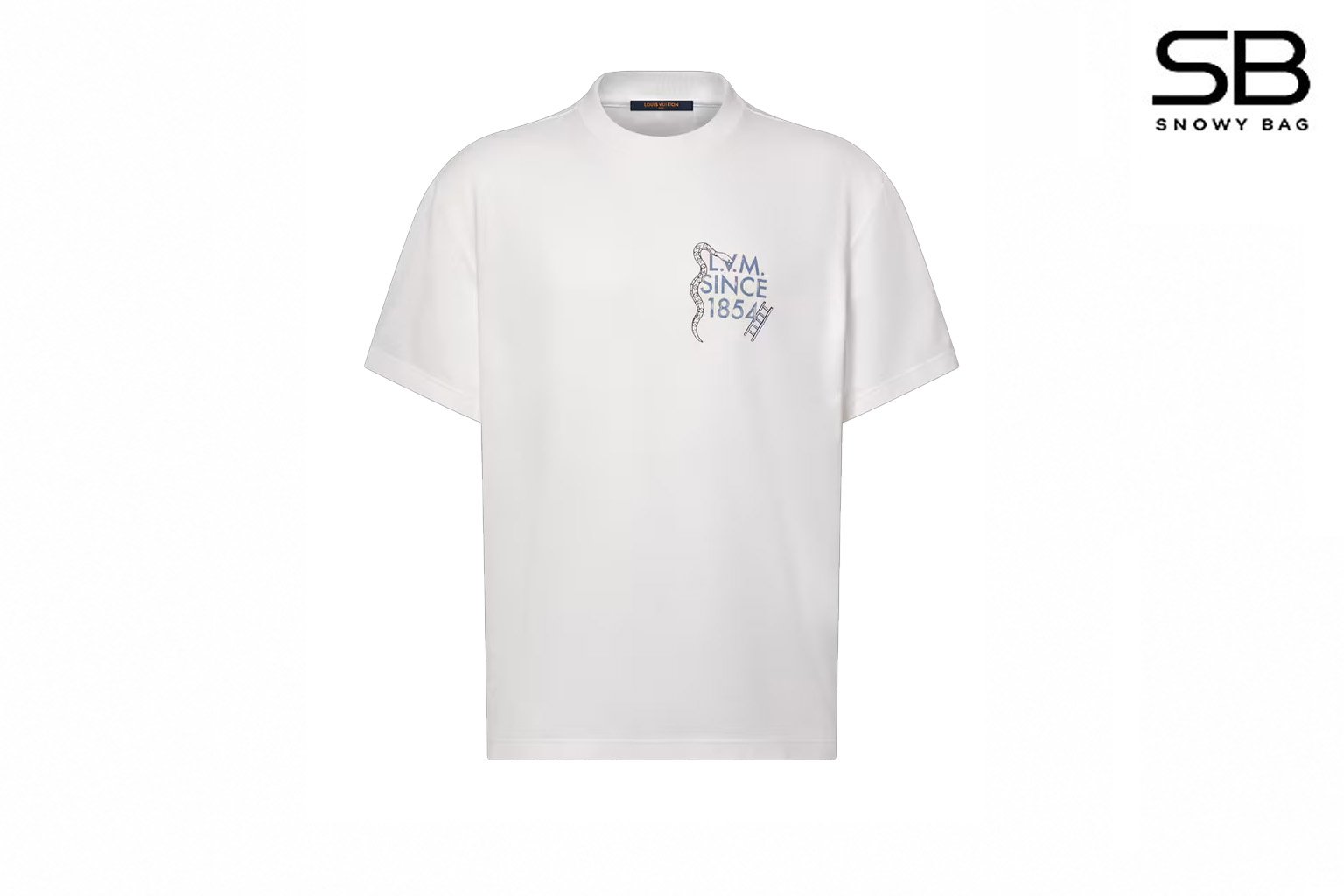 Áo Thun LV Printed T-Shirt Snakes and Ladders Màu Trắng sang trọng.