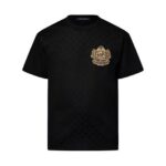 Áo Thun LV Signature Patch Cotton T-Shirt Black Damier Westminster Dog Đen sang trọng