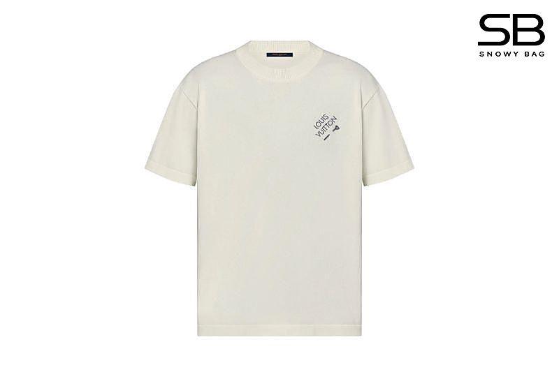 Áo Thun LV Signature Short-Sleeved T-Shirt Milky White Trắng thời trang