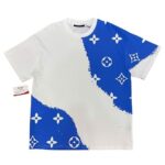 Áo Thun LV Trắng Xanh Dương Hoạ Tiết Monogram Trắng sang trọng