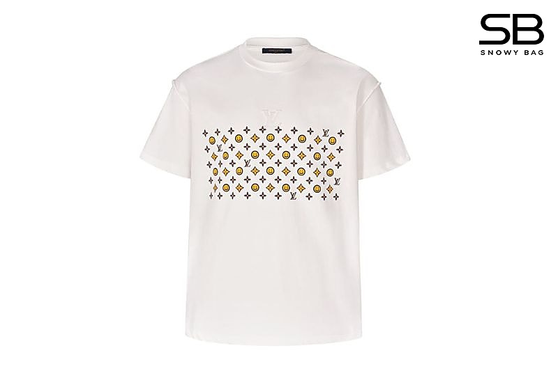 Áo Thun LV x Cactus Plant Flea Market Smiley Face T-Shirt Trắng thời trang