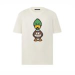 Áo Thun LV x Nigo Intarsia Jacquard Duck Short-Sleeve Crewneck T-Shirt Màu Kem sang trọng