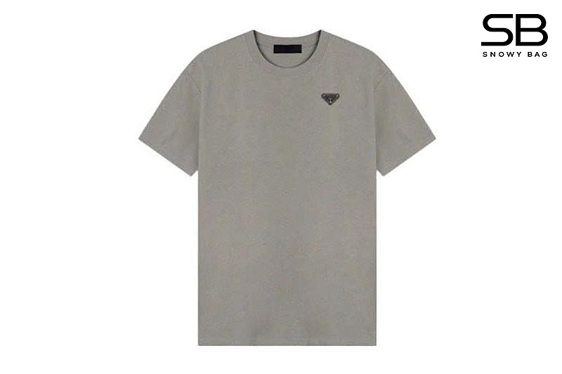 Áo Thun Prada Triangle T-Shirt Grey Màu Xám phong cách hiện đại